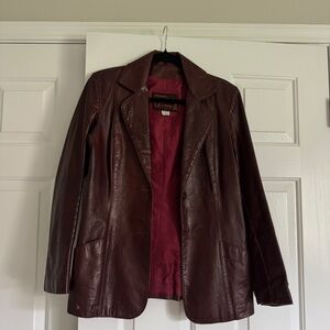 Vintage Maroon Leather Jacket